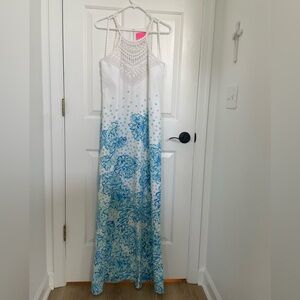 Lilly Pulitzer - White and Blue Maxi Dress - Size 6 - Worn once!